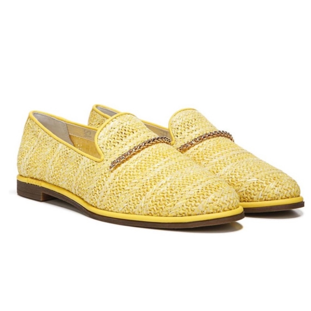 FRANCO SARTO Hanah yellow Raffia Slip On Round Toe Loafers Shoes 8